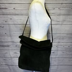 Vintage Talbots Suede Green Shoulder Bag – Fold Over Handbag